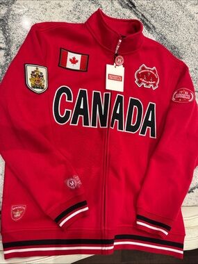 Mondetta Red Canada Full-Zip Patch Jacket